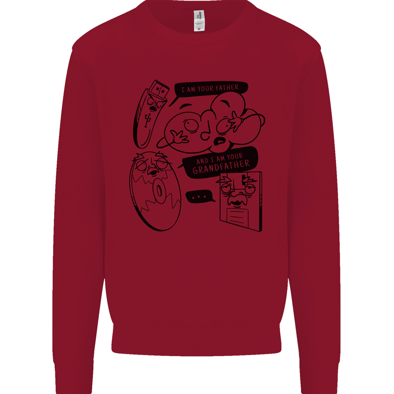 Storage Evolution HD Drive USB Stick CD Retro Kids Sweatshirt Jumper Red