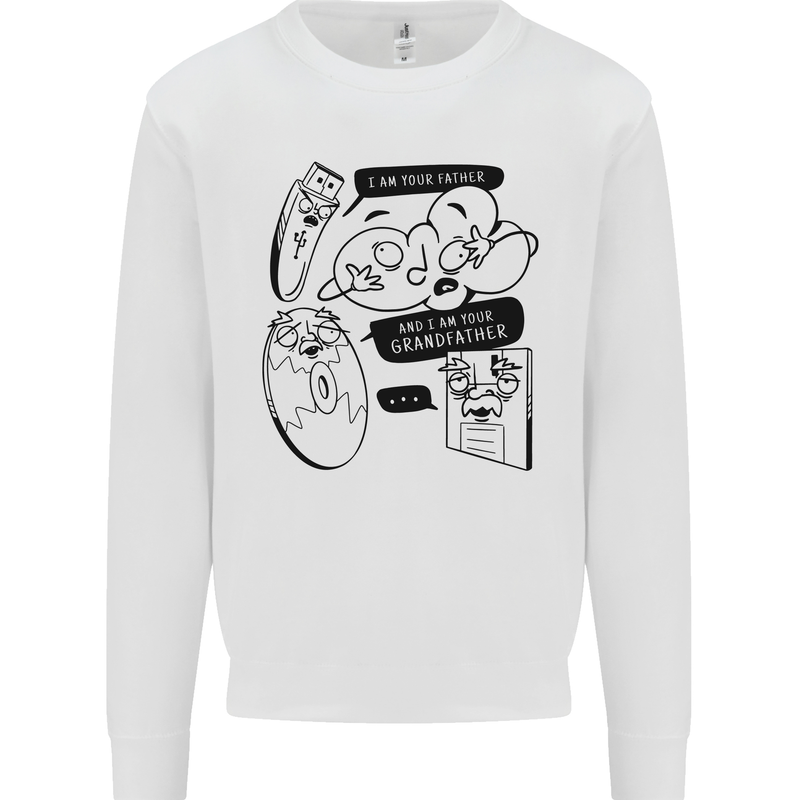 Storage Evolution HD Drive USB Stick CD Retro Kids Sweatshirt Jumper White