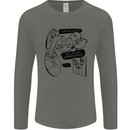 Storage Evolution HD Drive USB Stick CD Retro Mens Long Sleeve T-Shirt Charcoal