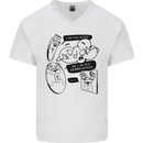 Storage Evolution HD Drive USB Stick CD Retro Mens V-Neck Cotton T-Shirt White