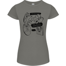 Storage Evolution HD Drive USB Stick CD Retro Womens Petite Cut T-Shirt Charcoal