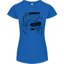 Storage Evolution HD Drive USB Stick CD Retro Womens Petite Cut T-Shirt Royal Blue