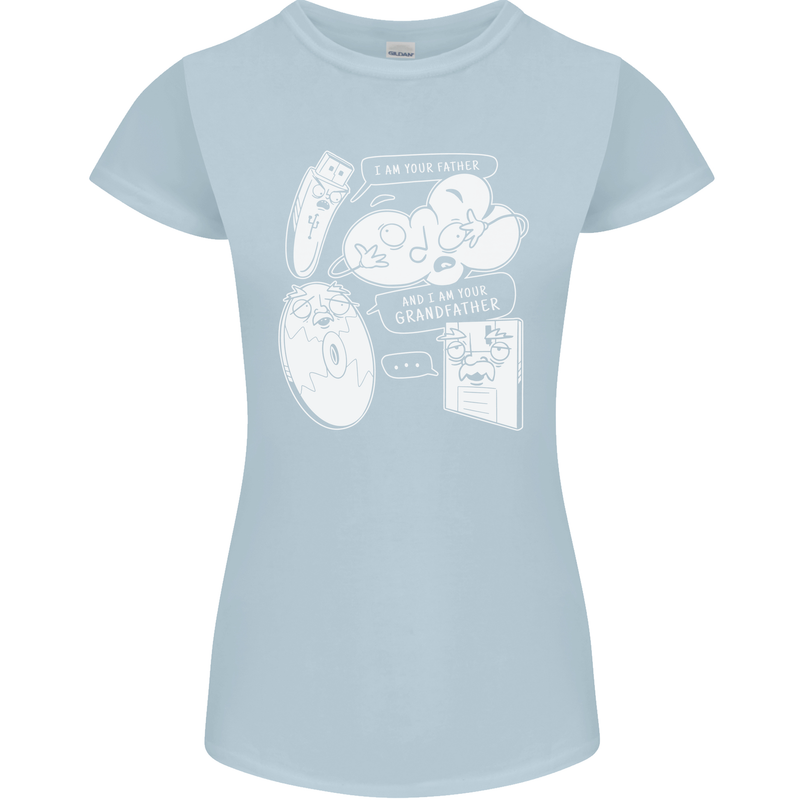 Storage Evolution HD Drive USB Stick CD Womens Petite Cut T-Shirt Light Blue