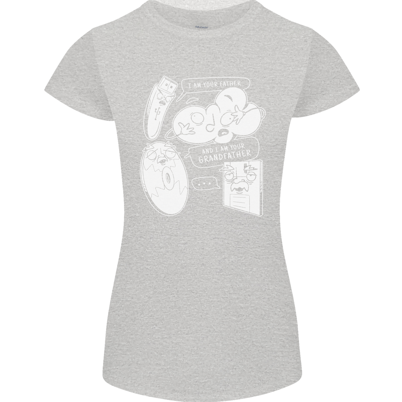Storage Evolution HD Drive USB Stick CD Womens Petite Cut T-Shirt Sports Grey