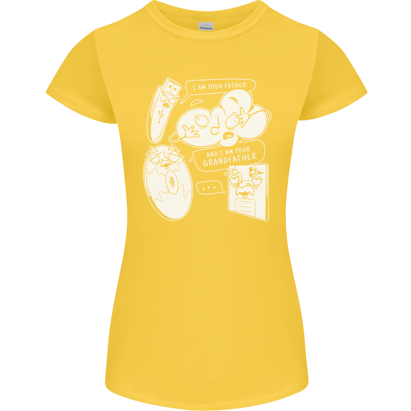 Storage Evolution HD Drive USB Stick CD Womens Petite Cut T-Shirt Yellow