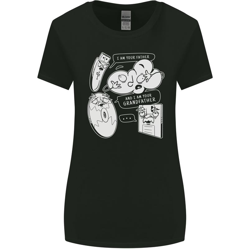 Storage Evolution HD Drive USB Stick CD Womens Wider Cut T-Shirt Black