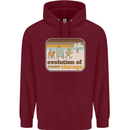 Storage Evolution Retro CD HD Drive USB Stick Childrens Kids Hoodie Maroon