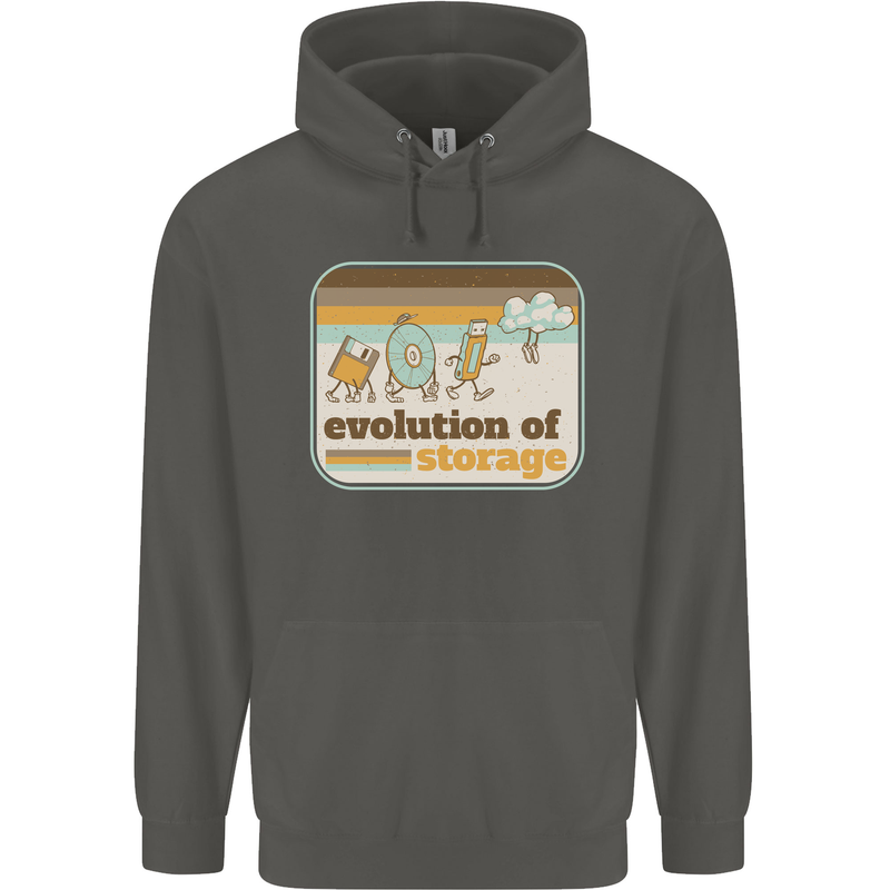 Storage Evolution Retro CD HD Drive USB Stick Childrens Kids Hoodie Storm Grey