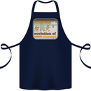 Storage Evolution Retro CD HD Drive USB Stick Cotton Apron 100% Organic Navy Blue