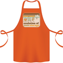 Storage Evolution Retro CD HD Drive USB Stick Cotton Apron 100% Organic Orange