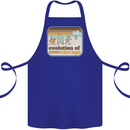 Storage Evolution Retro CD HD Drive USB Stick Cotton Apron 100% Organic Royal Blue