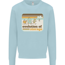 Storage Evolution Retro CD HD Drive USB Stick Kids Sweatshirt Jumper Light Blue