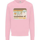 Storage Evolution Retro CD HD Drive USB Stick Kids Sweatshirt Jumper Light Pink