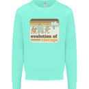 Storage Evolution Retro CD HD Drive USB Stick Kids Sweatshirt Jumper Peppermint