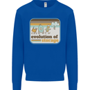 Storage Evolution Retro CD HD Drive USB Stick Kids Sweatshirt Jumper Royal Blue