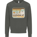 Storage Evolution Retro CD HD Drive USB Stick Kids Sweatshirt Jumper Storm Grey