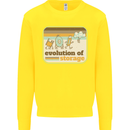 Storage Evolution Retro CD HD Drive USB Stick Kids Sweatshirt Jumper Yellow