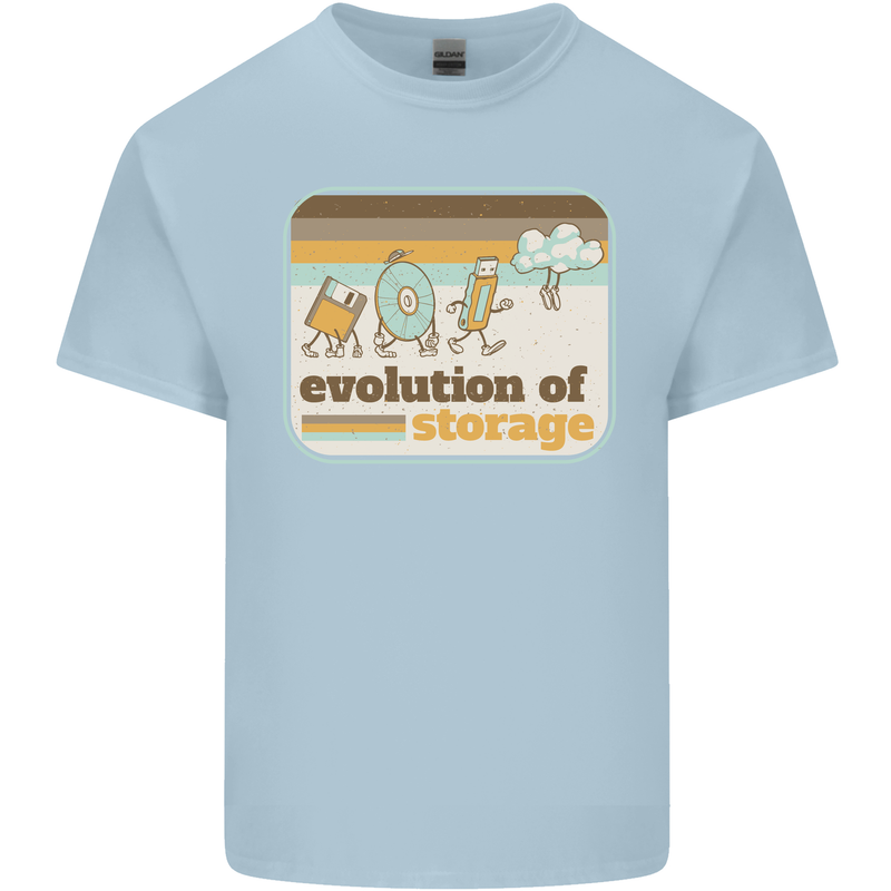 Storage Evolution Retro CD HD Drive USB Stick Kids T-Shirt Childrens Light Blue