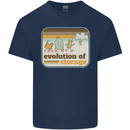 Storage Evolution Retro CD HD Drive USB Stick Kids T-Shirt Childrens Navy Blue