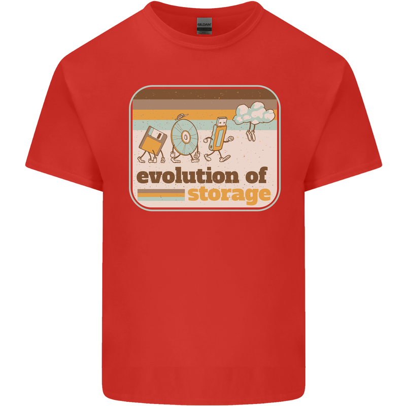 Storage Evolution Retro CD HD Drive USB Stick Kids T-Shirt Childrens Red