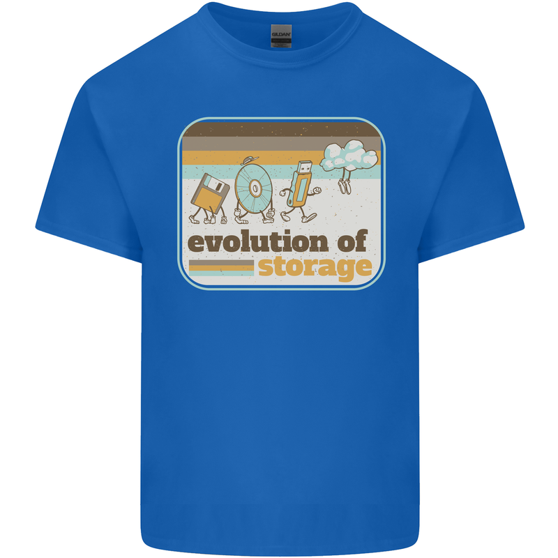 Storage Evolution Retro CD HD Drive USB Stick Kids T-Shirt Childrens Royal Blue