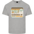 Storage Evolution Retro CD HD Drive USB Stick Kids T-Shirt Childrens Sports Grey