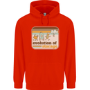 Storage Evolution Retro CD HD Drive USB Stick Mens 80% Cotton Hoodie Bright Red