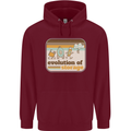 Storage Evolution Retro CD HD Drive USB Stick Mens 80% Cotton Hoodie Maroon