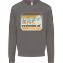 Storage Evolution Retro CD HD Drive USB Stick Mens Sweatshirt Jumper Charcoal