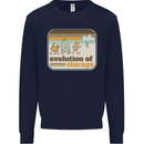 Storage Evolution Retro CD HD Drive USB Stick Mens Sweatshirt Jumper Navy Blue