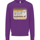 Storage Evolution Retro CD HD Drive USB Stick Mens Sweatshirt Jumper Purple