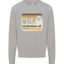 Storage Evolution Retro CD HD Drive USB Stick Mens Sweatshirt Jumper Sports Grey