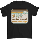 Storage Evolution Retro CD HD Drive USB Stick Mens T-Shirt 100% Cotton Black