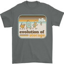Storage Evolution Retro CD HD Drive USB Stick Mens T-Shirt 100% Cotton Charcoal