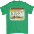 Storage Evolution Retro CD HD Drive USB Stick Mens T-Shirt 100% Cotton Irish Green
