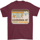 Storage Evolution Retro CD HD Drive USB Stick Mens T-Shirt 100% Cotton Maroon