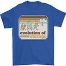 Storage Evolution Retro CD HD Drive USB Stick Mens T-Shirt 100% Cotton Royal Blue
