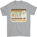 Storage Evolution Retro CD HD Drive USB Stick Mens T-Shirt 100% Cotton Sports Grey