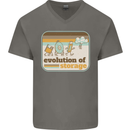 Storage Evolution Retro CD HD Drive USB Stick Mens V-Neck Cotton T-Shirt Charcoal