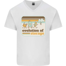 Storage Evolution Retro CD HD Drive USB Stick Mens V-Neck Cotton T-Shirt White