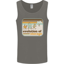 Storage Evolution Retro CD HD Drive USB Stick Mens Vest Tank Top Charcoal