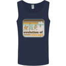 Storage Evolution Retro CD HD Drive USB Stick Mens Vest Tank Top Navy Blue