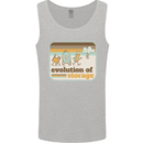 Storage Evolution Retro CD HD Drive USB Stick Mens Vest Tank Top Sports Grey