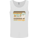 Storage Evolution Retro CD HD Drive USB Stick Mens Vest Tank Top White