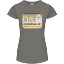 Storage Evolution Retro CD HD Drive USB Stick Womens Petite Cut T-Shirt Charcoal