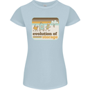 Storage Evolution Retro CD HD Drive USB Stick Womens Petite Cut T-Shirt Light Blue