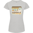 Storage Evolution Retro CD HD Drive USB Stick Womens Petite Cut T-Shirt Sports Grey