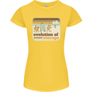 Storage Evolution Retro CD HD Drive USB Stick Womens Petite Cut T-Shirt Yellow