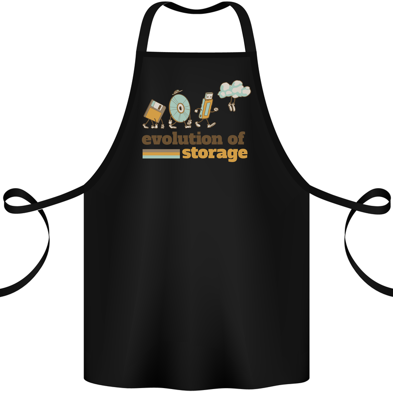 Storage Evolution Retro HD Drive USB Stick CD Cotton Apron 100% Organic Black