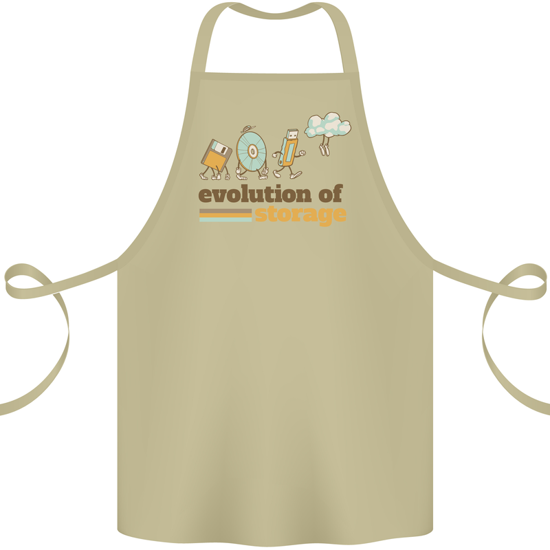 Storage Evolution Retro HD Drive USB Stick CD Cotton Apron 100% Organic Khaki